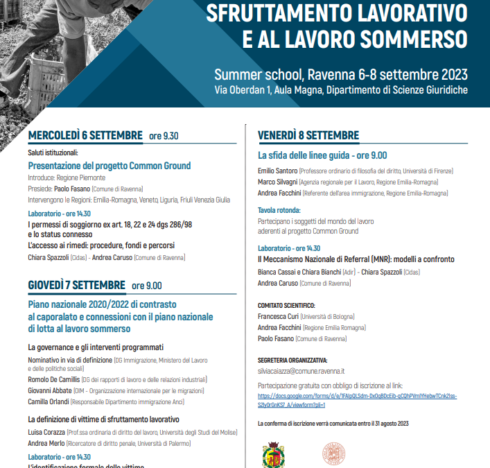 STRATEGIE MULTILIVELLODI CONTRASTO ALLOSFRUTTAMENTO LAVORATIVOE AL LAVORO SOMMERSO