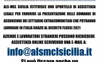 Oggi, 27 gennaio, primo “Click day” per ingresso di lavoratori non comunitari. ALS-MCL Sicilia: le istanze vanno presentate fino al 17 marzo 2022