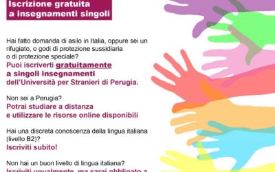 L’Università per Stranieri di Perugia mette a disposizione insegnamenti gratuiti per richiedenti asilo e rifugiati